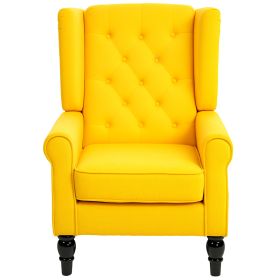 Yellow Wingback Accent Chair – Button-Tufted Arm Chair