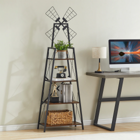 4-Tier Display Storage Shelves With Metal Frame