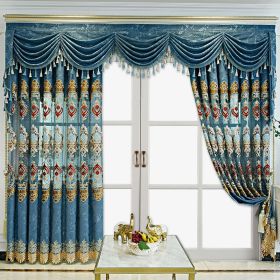 Modern European Embroidered Velvet Curtains – 2-Piece Blackout Set