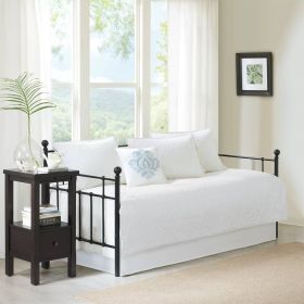 Bedding Quilt Set Farmhouse Country Cottage Quilted White Reversible Daybed Cover Set