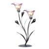Calla Lily Candle Holder – Pewter Floral Iron & Glass Candle Accent