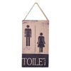 Retro  Wooden Restroom Wall sign-Unisex Toilet Plaque