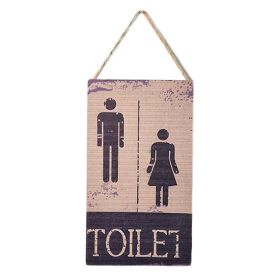 Retro  Wooden Restroom Wall sign-Unisex Toilet Plaque