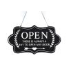 Black Open/Closed Hanging Wood Sign-Double-Sided wall Decor