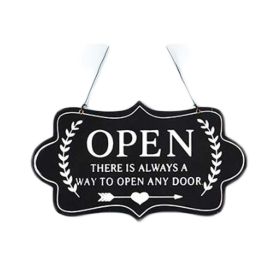 Black Open/Closed Hanging Wood Sign-Double-Sided wall Decor