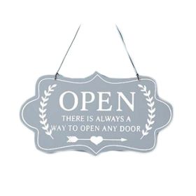 Double-Sided Open Closed Wooden Sign-Rustic Wall Decor for Entryway or Office