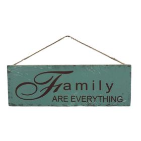 Family is Everything Wooden Wall Sign-Green