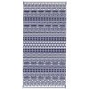 Outsunny Reversible Outdoor Rug, Waterproof Plastic Straw with Carry Bag, 9' x 18', Blue & White Geometric Wall