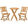 Natural Acacia Folding Bistro Set