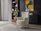 Zoe Modern style Chair made with wood and Gold accents in Cream same as B009P303218 (G is CA inventory, B is NJ inventory)