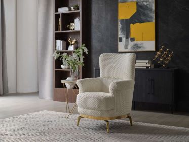 Zoe Modern style Chair made with wood and Gold accents in Cream same as B009P303218 (G is CA inventory, B is NJ inventory)