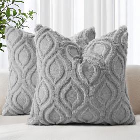 Gray Faux-Wool Pillow Covers — Set of 2