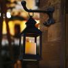 Vintage Black LED Lantern – Brushed Gold