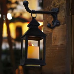 Vintage Black LED Lantern – Brushed Gold