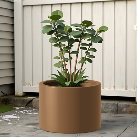 Heavy Duty Corten Steel Round Raised Garden Bed Kit â€“ 15.5" Dia. x 20" H. â€“ Pre-Rusted Metal Planter Box for Vegetables, Flowers
