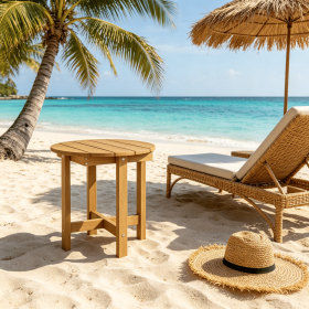 Weather-Resistant Waterproof HIPS Adirondack Side Table Outdoor Coffee Table with Smooth Surface for Garden Lawn Poolside