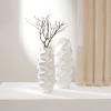 Sculpted  White Ceramic Vase