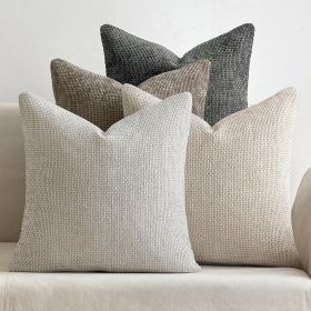 Neutral Chenille Pillow Covers 18x18 — Set of 4