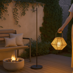 Rattan Lantern Floor Lamp