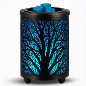 Electric Wax Melt Warmer PTC Heating Plate with 7 Colors LED Changing Light Wax Warmer Fragrance Warmer for Home Office Gifts & Decor(Black Forest)