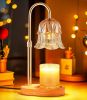 Candle Warmer Lamp Adjustable Timer - Electric Flower Glass Candles Warmers Adjustable Height Dimmable Vintage Base Modern Wax Candles Top Warmers for