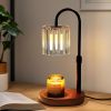 Electric Candle Warmer Lamp Black, Candle Lamp Warmer with Timer, Wax Warmer Lamp for Jar Candles, Adjustable Height Candle Light Warmer with 2 Bulbs