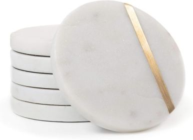 Quiet Brass Marble Coasters