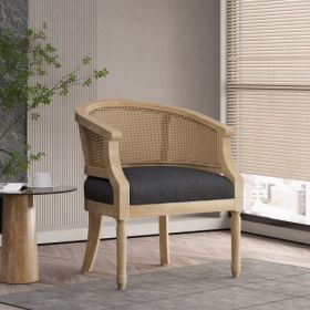 Accent Chair Rubber Wood Charcoal
