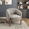 Style Comfort Accent Chair Taupe Upholstery Durable Frame Solid Wood Legs Contemporary Living Room Furniture 1pc