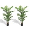 Simulate green plastic 15-leaf flower boxes arranged loose tail flooring to decorate outdoor home planters 2pcs/set