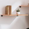 Wall Shelf Light Brown 23.6"x23.6"x0.8" Treated Solid Wood Oak