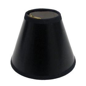 Slant Hardback Chandelier Lampshade with Flame Clip, Black (with white lining) (Set of 6)