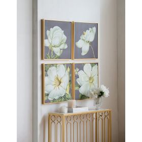 White & Gold Botanical Wall Art Set