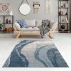 Blue Abstract Wave A Modern 5x7 Area Rug-Medium pile
