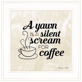 Ready to Hang Framed Print  by Susan Ball A Silent Scream for Coffee
