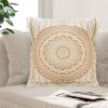 Mandala Fringe Pillow — Soft Beige