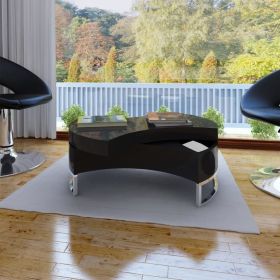 High Gloss Black Adjustable Coffee Table-Modern Living Room Design