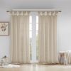Floral Embellished Cuff Tab Top Solid Curtain Panel(Only 1 Pc Panel)