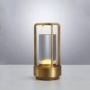 Portable Brass Cordless LED Lantern – Battery Powered Ambient Table Light