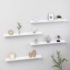 White Floating Wall Shelves-Set of 4 Modern Display Ledges