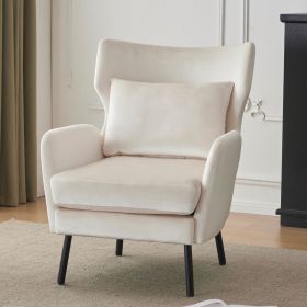 Wing Back Velvet Accent Chair