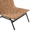 Camden Woven Brown Leather Accent Chair
