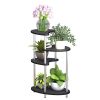 4Tier Metal Plant Stand Foldable Tall Plant Holder Iron Art Corner Plant Display Rack Indoor Outdoor Living Dinning Room-Black