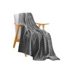 Grey Textured Fleece Throw Blanket