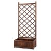 Wood Planter Raised Garden Bed with Trellis