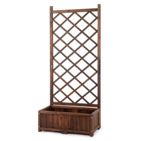 Wood Planter Raised Garden Bed with Trellis