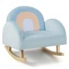 Toddler Rocking Chair with Solid Rubber Wood Frame Soft Velvet Cover