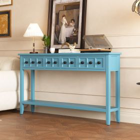 Rustic Entryway Console Table,60" Long Sofa Table with Two Different Size Drawers and Bottom Shelf for Storage