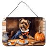 NEW Border Terrier Fall Kitchen Pumpkins Wall or Door Hanging Prints Aluminum Metal Sign Kitchen Wall Bar Bathroom Plaque Home Decor, 8HX12W