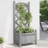 Gray Fir Wood  Planter with Trellis